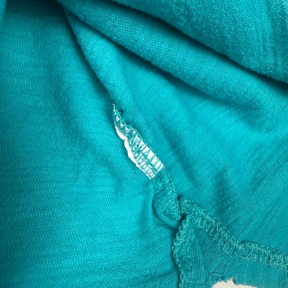 Just My Size Teal Short Sleeve Top Womens 1X 16W Lace Henley Plus Size Tee - Picture 6 of 8